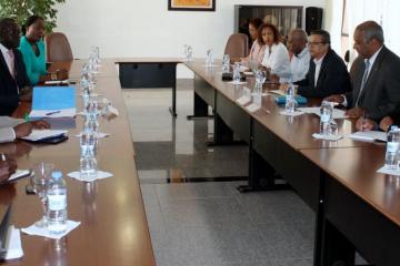 Functional Review team meets Minister of Health and his team, accompanied by the WHO Representative in Cabo Verde