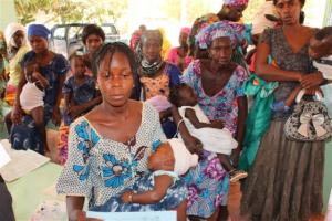 Breastfeeding mothers at a health facility during WB week