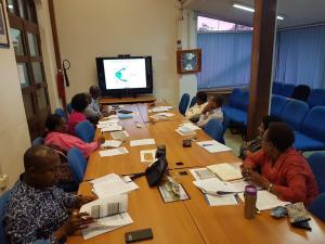 Peer learning WCO Staff, Mr. Maximillian Mapunda and Mr. Yusuph Mwemtsi, cascading training on Results Based Management to colleagues 