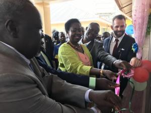 The delegates opening the maternity complex in Yambio.