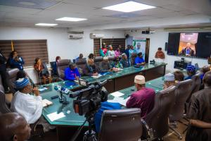 Cross section of Rotary,Minsitry of Health and WHO Officials at the handing over of Polio grant to the Professor Pate