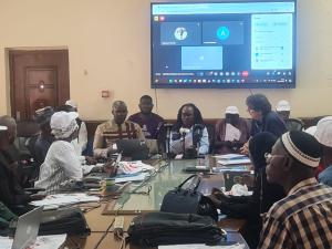 Dr. Jane Maina, WHO Country Rep. for Gambia, reads her statement to the media and participants in attendance of the day's commemoration