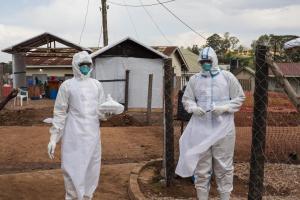 Medical personnel at an Ebola ETU