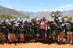 Pupils from Berea Government Primary school celebrating EPI@50