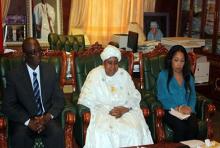 L-R Minister Sey and VP Njie-Saidy and a Representative from the Office of His Excellency the President of The Republic of The Gambia