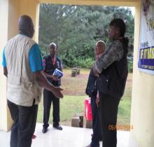 Chatting with other colleagues during lunch break