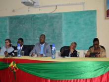 Les Prof. M. ALARY (U.LAVAL), M. ZANNOU (SSBS), Dr T. HOUANSOU (OMS), Prof. KEKOURA Kourouma (ONUSIDA et Prof. BONI (SP/CNLS)