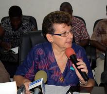 02 Dr Anne VINCENT, Representante de l UNICEF delivre son message au nom des PTF du secteur Sante.