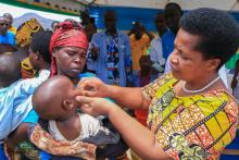 A child receiving vitamin A