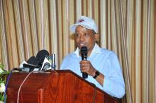 WHO Liaison Officer for Zanzibar, Dr. Ghirmay Andemichael, delivering a statement during the World TB Day 24 March 2018 Zanzibar.