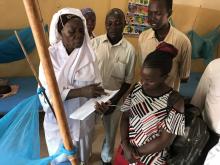 A senior nurse is coaching participants during the clinical session at Wau Teaching Hospital 