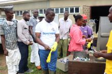 Dr. Jerry Brown, CEO, JFK Hospital prepares for the cleaning up campaign