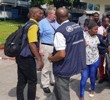 Quelques membres de l'équipe multidisciplinaire de l'OMS / Photo Eugène Kabambi OMS RDC