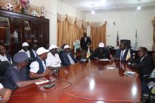 The high level Ebola Preparedness Team briefing the Governor and top leadership in Yei river state