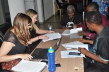 Cross session of stakeholders during the working session of the Cancer validation workshop in Monrovia