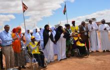 Celebrating the launch with IGAD Executive Secretary General, Ambassador Mahboub Maalim (extreme left)