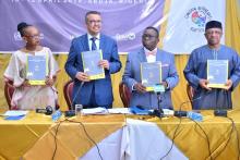 02 L-R WHO AFRO RD, WHO Director General, Nigeria's Minister of Health and Minister of State for Health during EYE strategy launch in Abuja