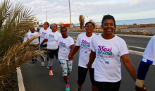 Human solidarity chain in Praia, Cabo Verde