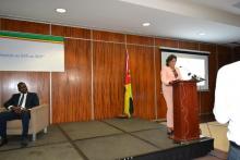 Representante da OMS em Moçambique, Dra. Djamila Cabral, na sessão de abertura da VIII Conferência do Observatório