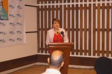 Patron for the Nurses Association of the Republic of Seychelles (NARS), Minister Macsuzy Mondon adressing dignitaries, nurses and midwives