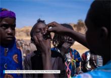 Polio teams in Nomadic settlement in Borno State, North East Nigeria