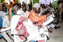 A representative of the Jarawa Community (Mr Amos Izang) commenting on a presentation by the Mr. Wakawa during the Town Hall Meeting