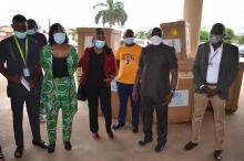 Health Min Dr. Jallah, WHO Rep. Dr. Clement and Technical Officers during the handingover ceremony in Monrovia