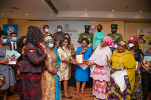 Dr Salma Kolo handing the awards to deserving parastatals