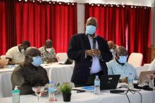 Dr Steven Shongwe, WHO Country Representative in Sierra Leone making a statement at the meeting