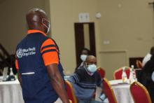 Dr Raphael John Marfo (standing) facilitating a session during the workshop