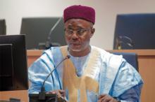 Engr Hassan Musa, Parmananent Secretary, Federal Ministry of Environment at the UN Day symposium. Photo credit WHO_Ogbeide E