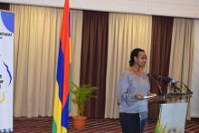 Her Excellency Mrs C. Umutoni, UN Resident Coordinator for Mauritius and Seychelles, advocating  for concerted effort to address this global problem.