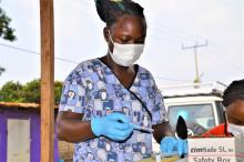 Team lead for mass vaccination campaign on COVID-19 vaccination at Nancy B. Doe market in Montserrado County