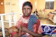 Little Abdulnasir is recovering from severe acute malnutrition at Gode Hospital SAM treatment centre. He is now strong enough to breastfeed and take semi-solid foods. WHO provides medical supplies to the treatment centre so that patients like Abdulnasir can recover and enjoy a health life.