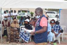 Dr. Richard Lako giving his remarks at the flag-off