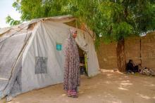 A woman at an IDP in Nigeria