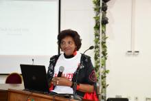 UNAIDS Representative for Eritrea, Poirier Thérèse delivering a speech on the event