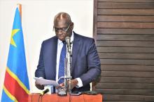 Le Dr Amédée Prosper Djiguimdé, chargé du Bureau de l'OMS lors de son allocution de circonstance, à l'ouverture de la formation