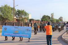 The Namibian Police Brass Band led the celebratory march as part of the WHD 2023 commemoration and WHO 75th anniversary launch. 