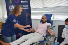 Blood drive at WHO Mauritius to mark WHO 75th Anniversary - 16 June 2023