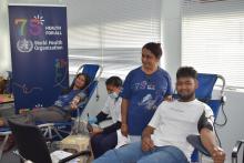 Blood drive at WHO Mauritius to mark WHO 75th Anniversary - 16 June 2023