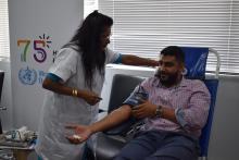 Blood drive at WHO Mauritius to mark WHO 75th Anniversary - 16 June 2023