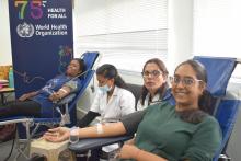 Blood drive at WHO Mauritius to mark WHO 75th Anniversary - 16 June 2023