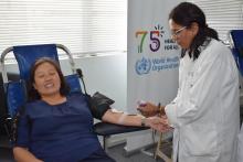 Blood drive at WHO Mauritius to mark WHO 75th Anniversary - 16 June 2023