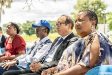 Ambassador of Japan, H.E. Hisao Nishimaki, WHO Representative, Dr. Charles Sagoe-Moses and Deputy Minister of Health and Social Services, Dr Esther Muinjangue