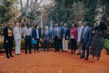  Jean Todt meeting with Resident Coordinator, Mr Edward Kallon, and the WHO Representative, Professor Jean-Marie Dangou, as well as other members of the UN Country Team