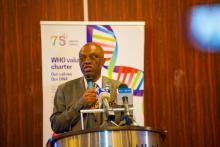 WHO Country Representative, Dr Walter Kazadi Mulombo during the workshop