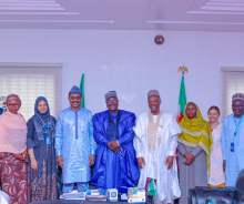 WHO Country Representative Dr Mulombo in company of ED NPHCDA, Dr Shuaib and delegates  during an advocacy visit to the deputy governor of Sokoto state