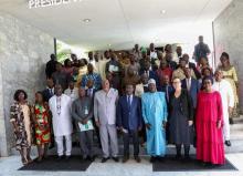 Photo de famille à l'isue du lancement