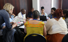 A snapshot of participants working in groups with the aim of creating a joint Road Map addressing sector-specific gaps and establishing a One Health Framework Joint Plan of Action for South Africa.